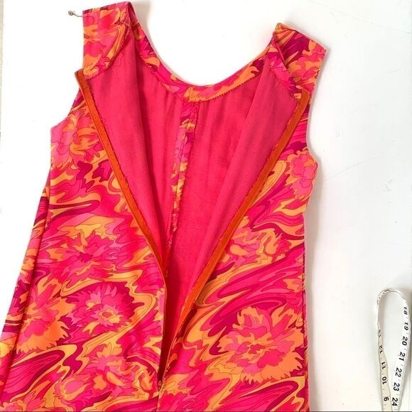 VINTAGE 70’s HANDMADE PSYCHADELIC PRINT DRESS - Picture 4 of 8